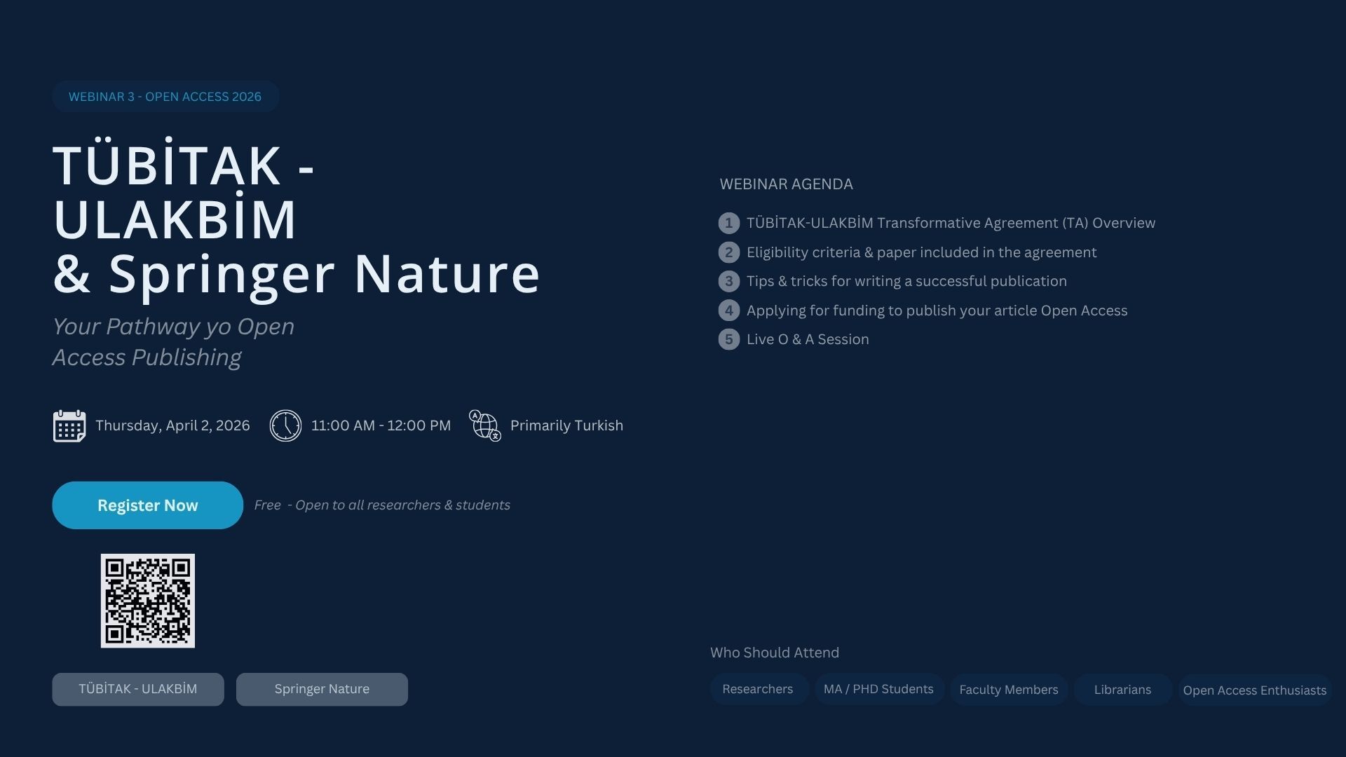 TÜBİTAK – Springer Nature Açık Erişim Anlaşması 2026: Webinar 3