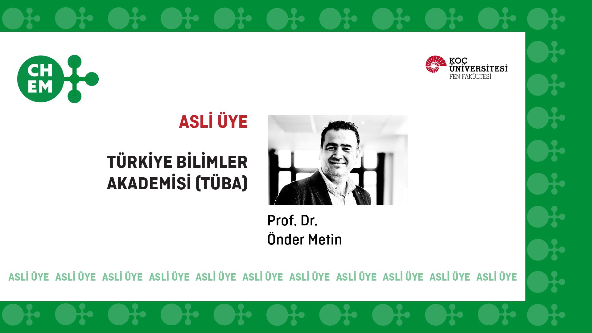 Türkiye Bilimler Akademisi (TÜBA) Asli Üyeliği 